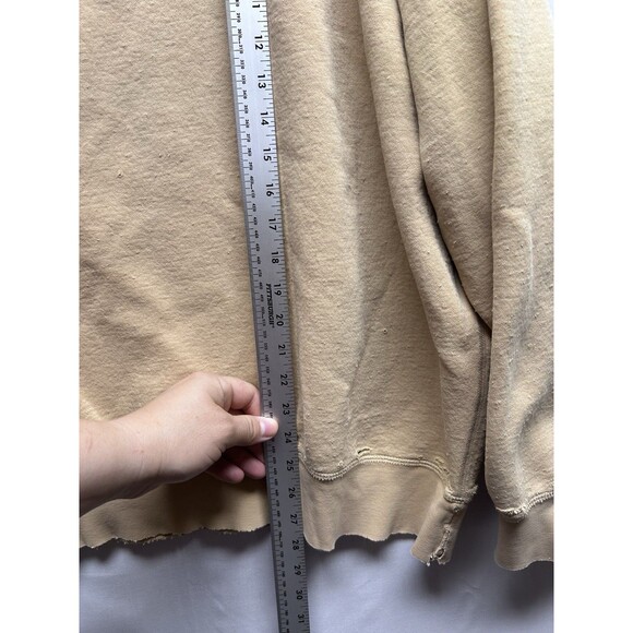 Vintage Distressed 90's Polo Ralph Lauren Tan Beige Crewneck Sweatshirt XXL - Picture 7 of 11